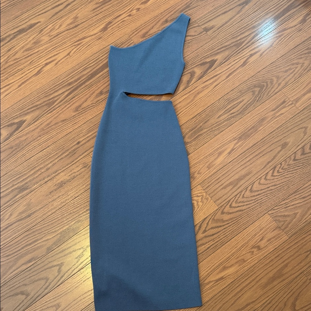 OAK + FORT One-Shoulder Slate Dress